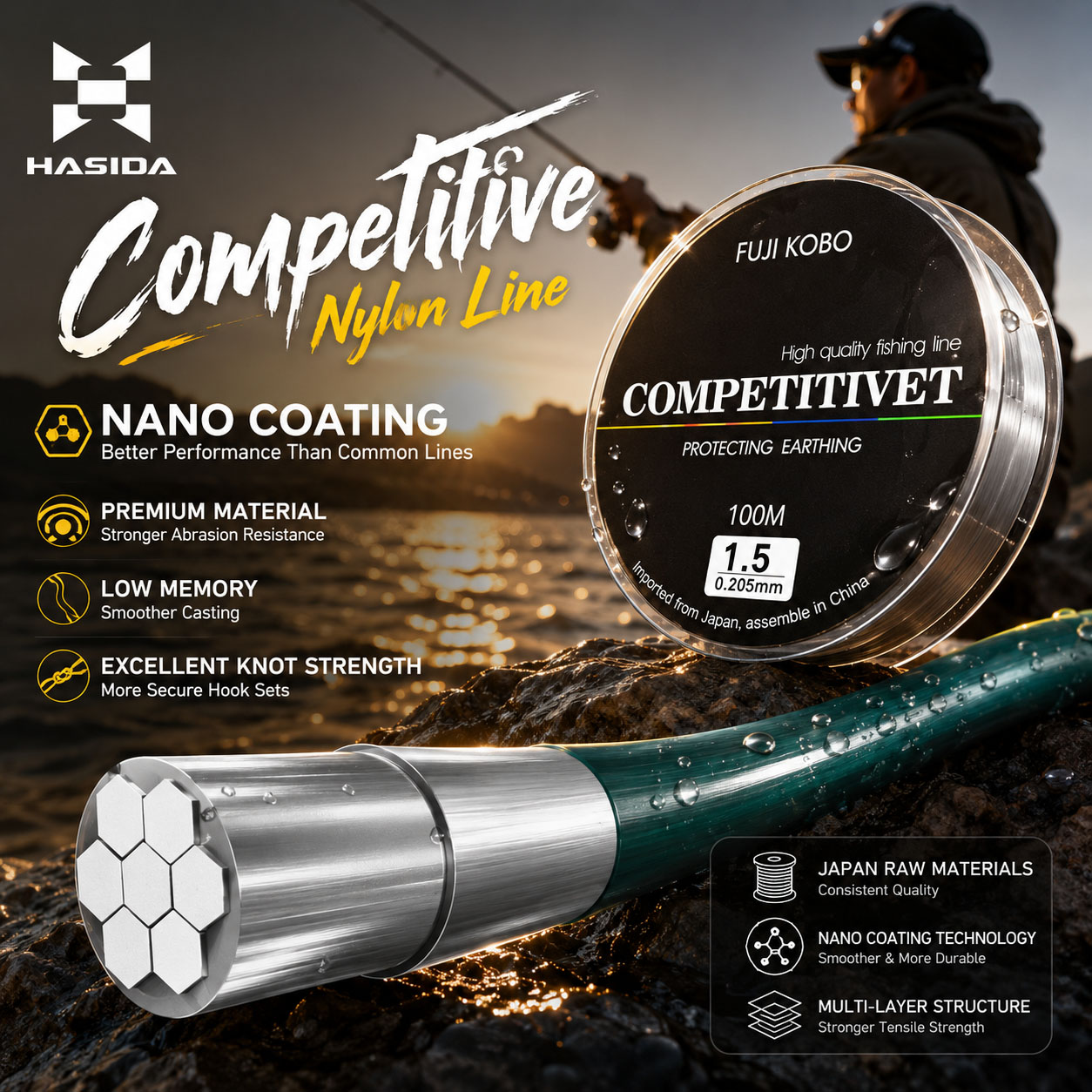 Copolymer Line - HASIDA FUJI KOBO Nylon Importado Japonês