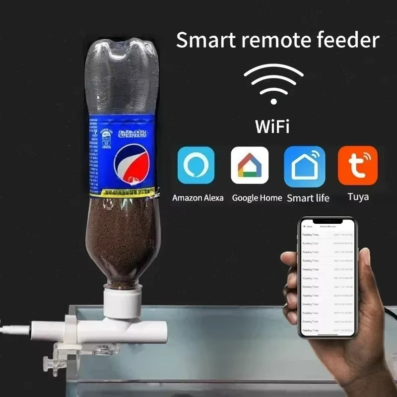 Fishing Line Dispenser - Adaptador Garrafa Alimentador Automático Peixes WiFi